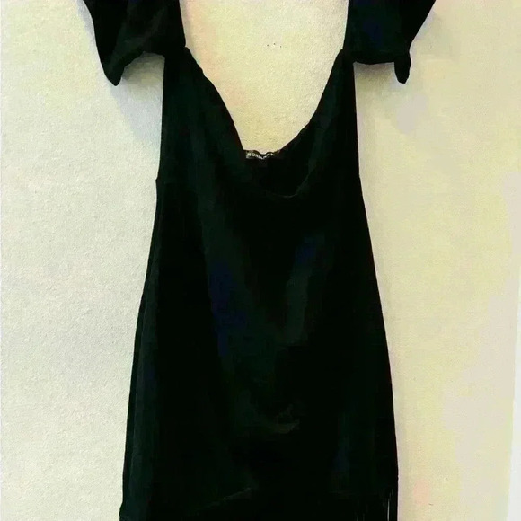 Rosanna black bottom fringe silky material dress - Picture 2 of 8